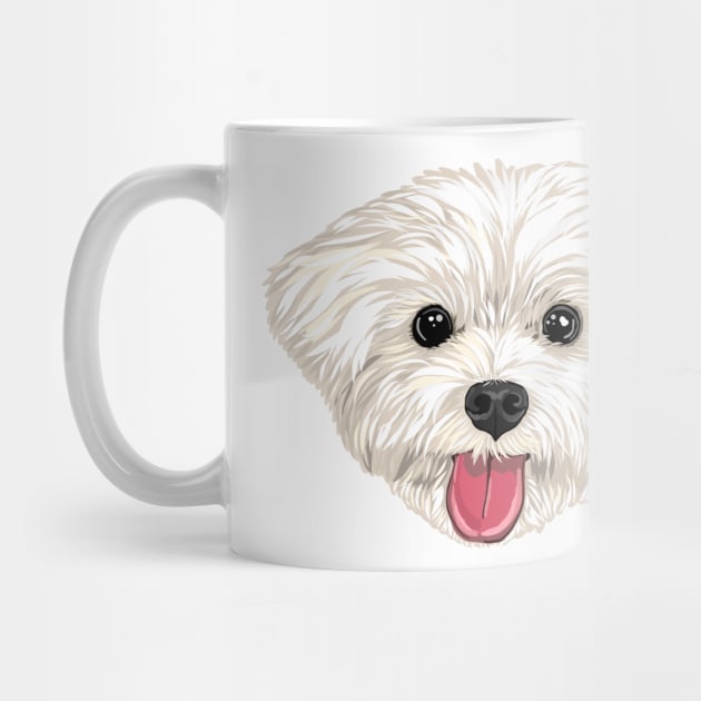 Maru the Maltese (face only) by MichellePhong